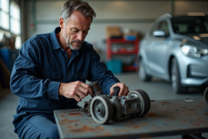 Technicien automobile en atelier propre et organisé